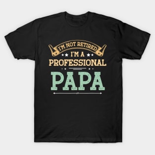 Retired Papa Father's Day Vintage Retro T-Shirt